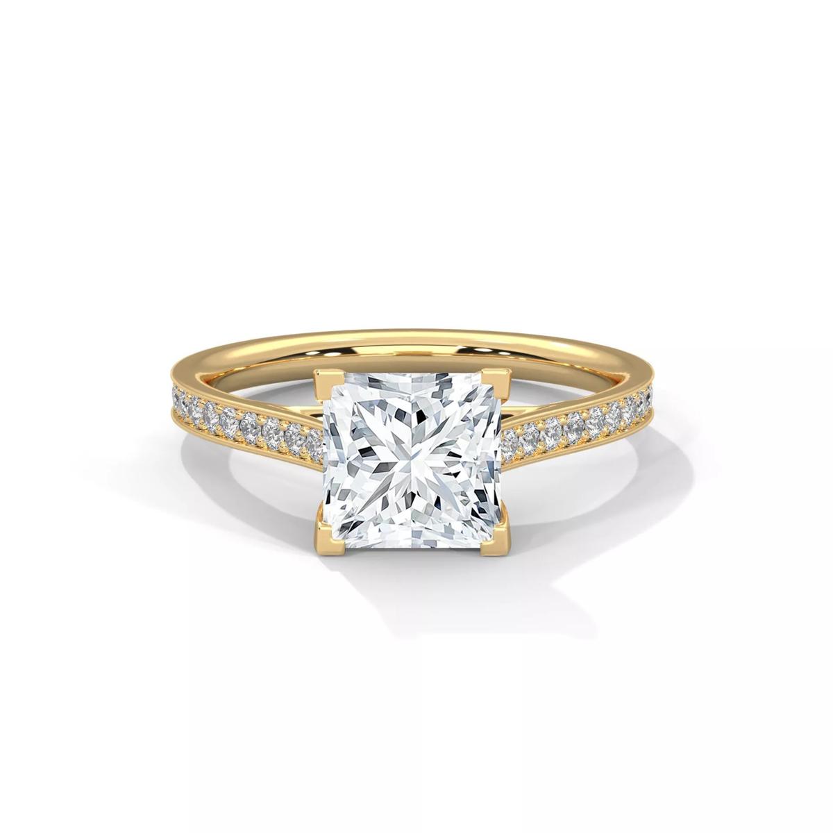 Classic Princess Cut Halo Ring CAD Model - Professional Halo Rings CAD Design