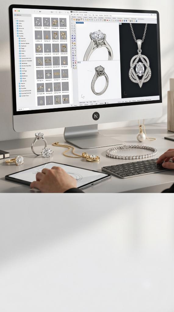 Jewelry Design Hub CAD workstation and jewelry collection